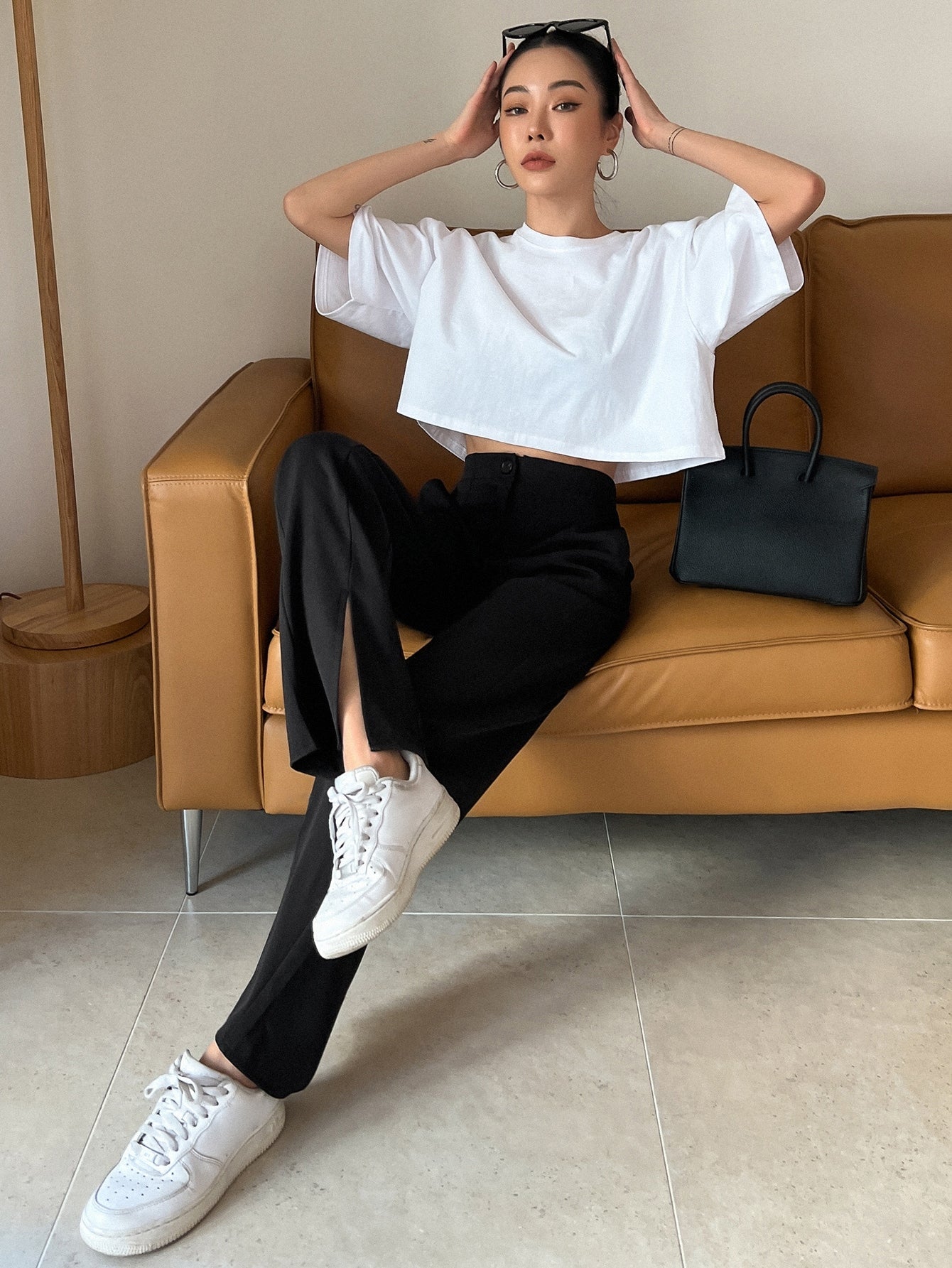 Buy SHEIN DAZY Split Hem Suit Pants in Pakistan