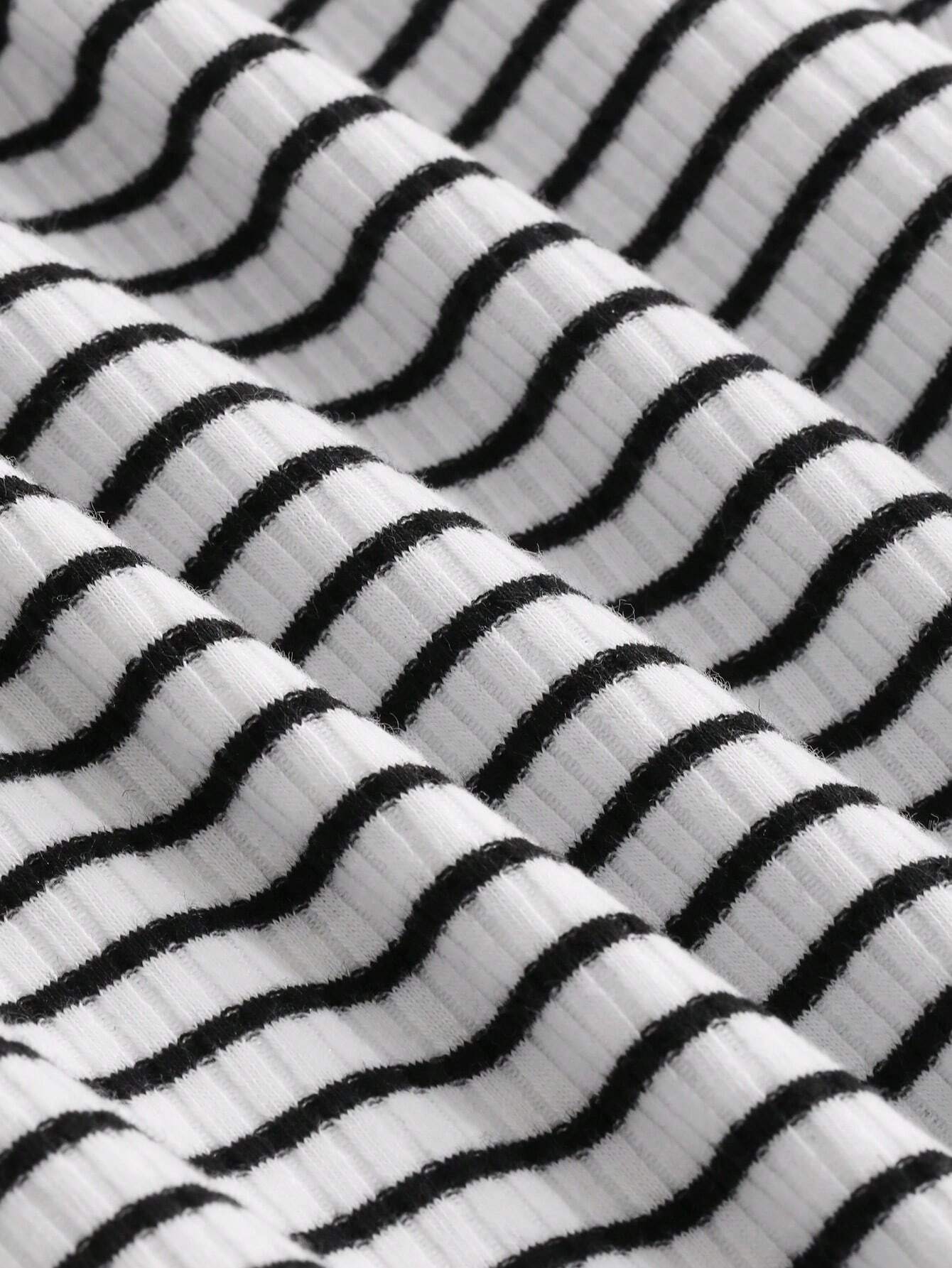 Buy SHEIN DAZY Striped High Neck Tee in Pakistan