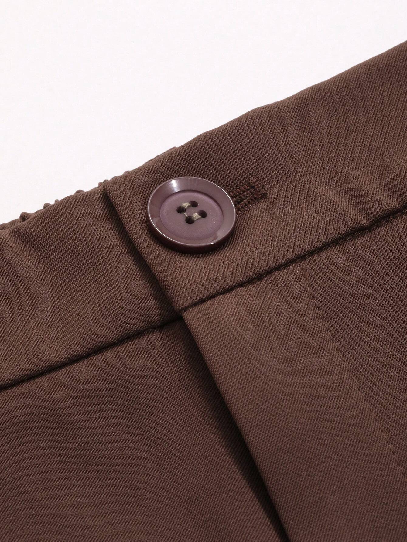 Buy SHEIN DAZY Women's Plain Color Pleated Pocket Business Casual Suit Pants in Pakistan