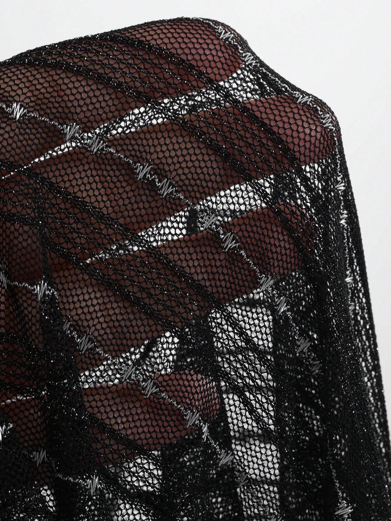 Buy SHEIN DAZY Women's Sheer Round Neck Casual Blouse, New Autumn Style Going Out Tops in Pakistan