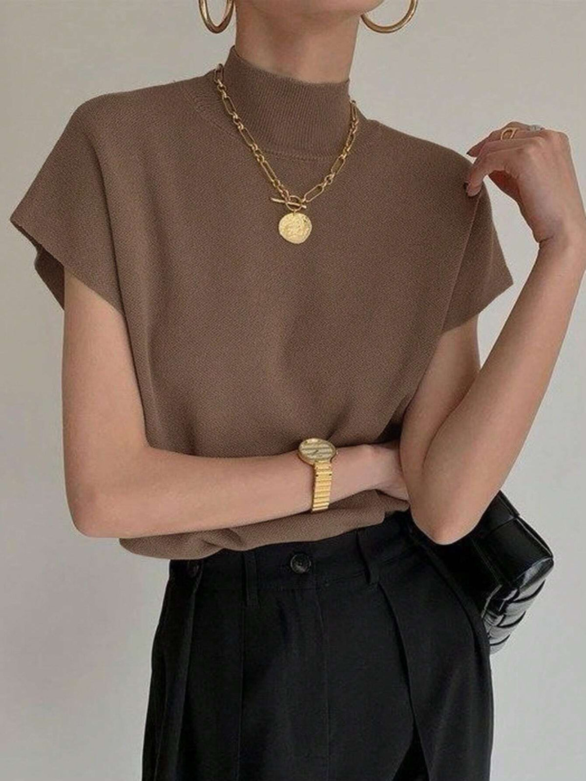 Buy SHEIN DAZY Women's Short Sleeve Ribbed Knit Sweater in Pakistan