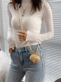 Buy SHEIN Designer Pearl Chain Women's Crossbody Bag Metal Shell Mini Shoulder Bag Purse Bag in Pakistan