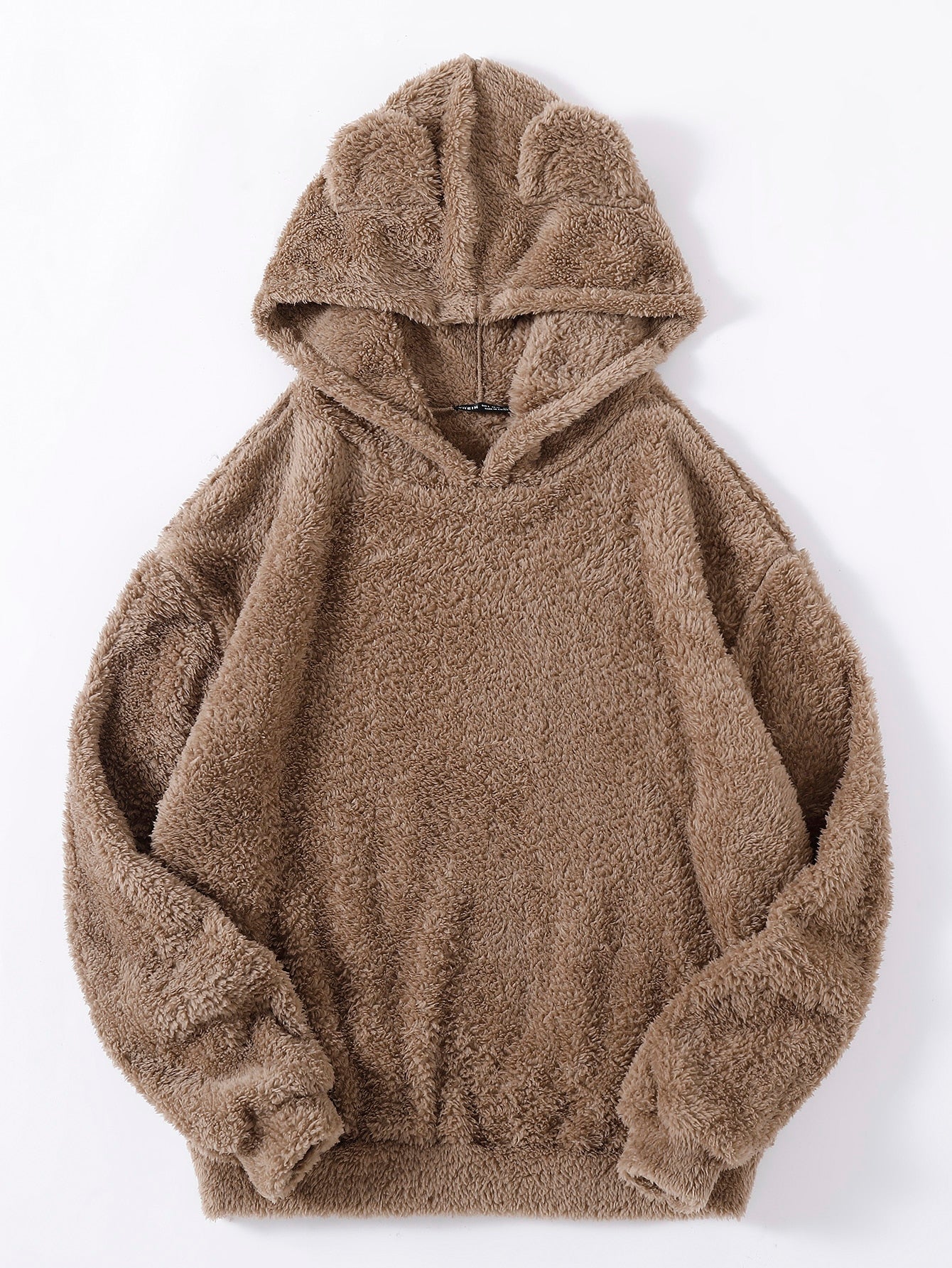 Buy SHEIN Drop Shoulder 3D Ear Teddy Hoodie in Pakistan