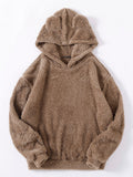 Buy SHEIN Drop Shoulder 3D Ear Teddy Hoodie in Pakistan