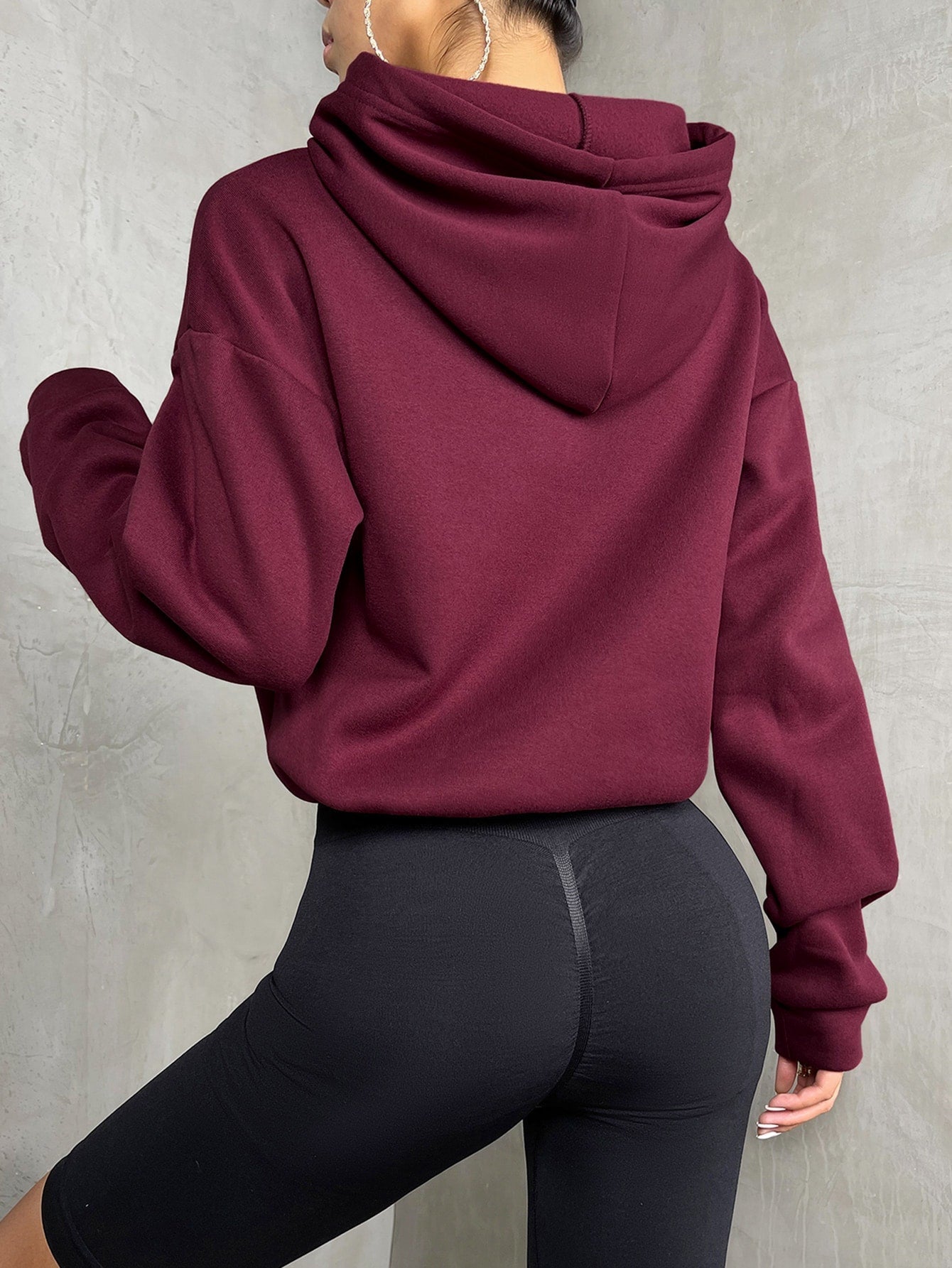 Buy SHEIN Drop Shoulder Drawstring Hoodie in Pakistan