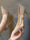 Buy SHEIN Elegant Pumps For Women, Textured Point Toe Stiletto Heeled Court Pumps in Pakistan