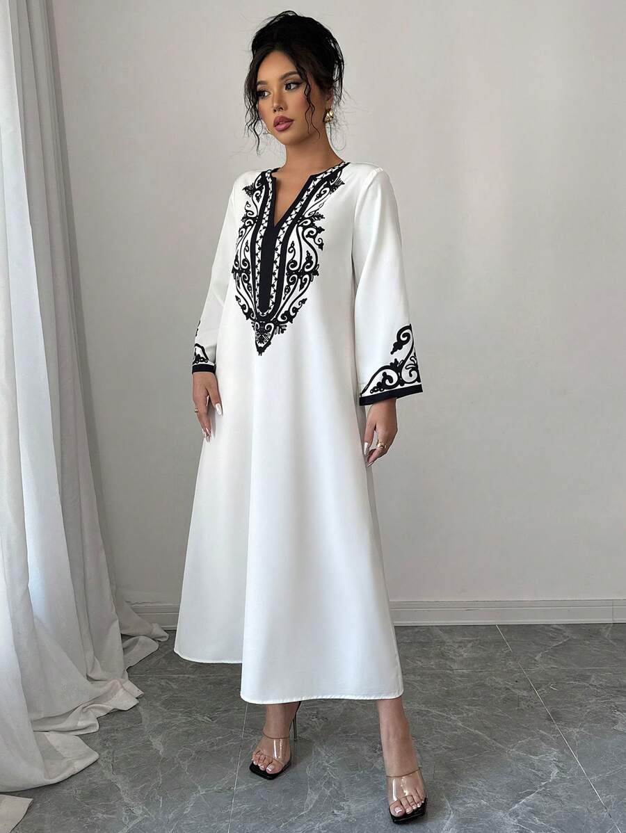 Buy SHEIN Elenzga Long Robe Dress For Women, New Arrival Fashion Loose Placement Print Ladies Robe in Pakistan
