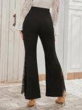 Buy Shein Eyelash Lace Insert Flare Leg Pants in Pakistan