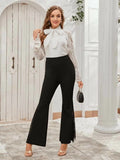 Buy Shein Eyelash Lace Insert Flare Leg Pants in Pakistan