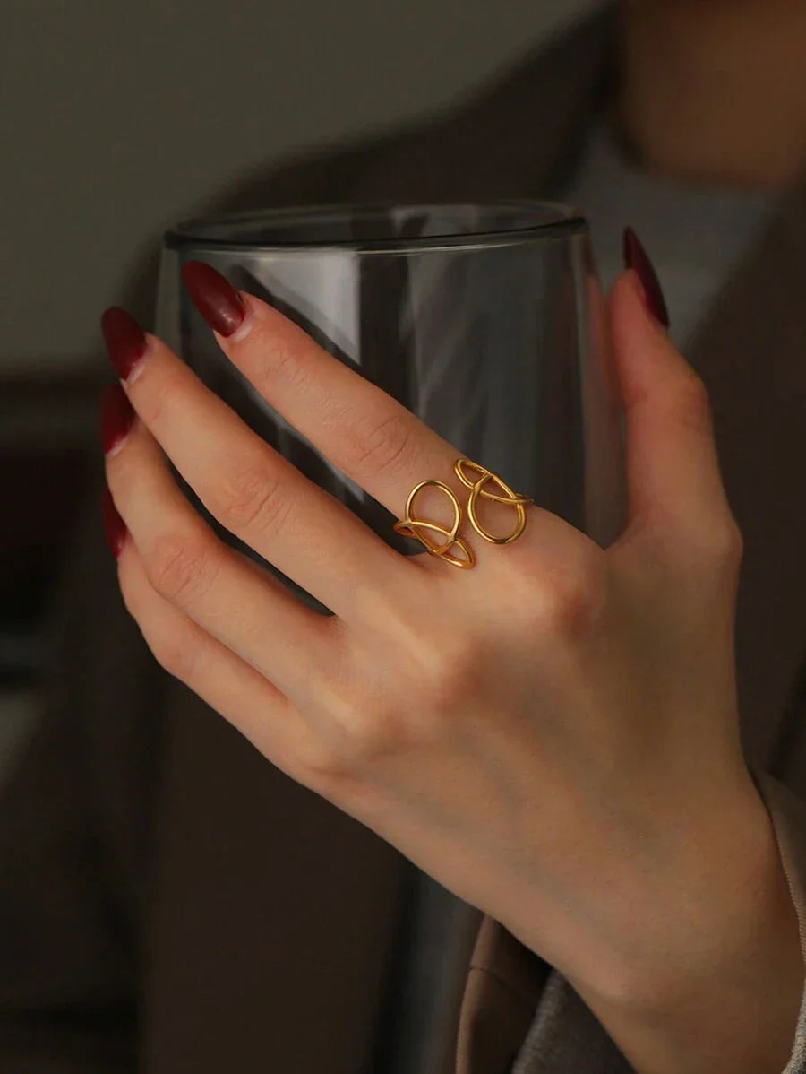 Buy SHEIN Fashionable Minimalist Style Stainless Steel Open Ring, Ins Design in Pakistan