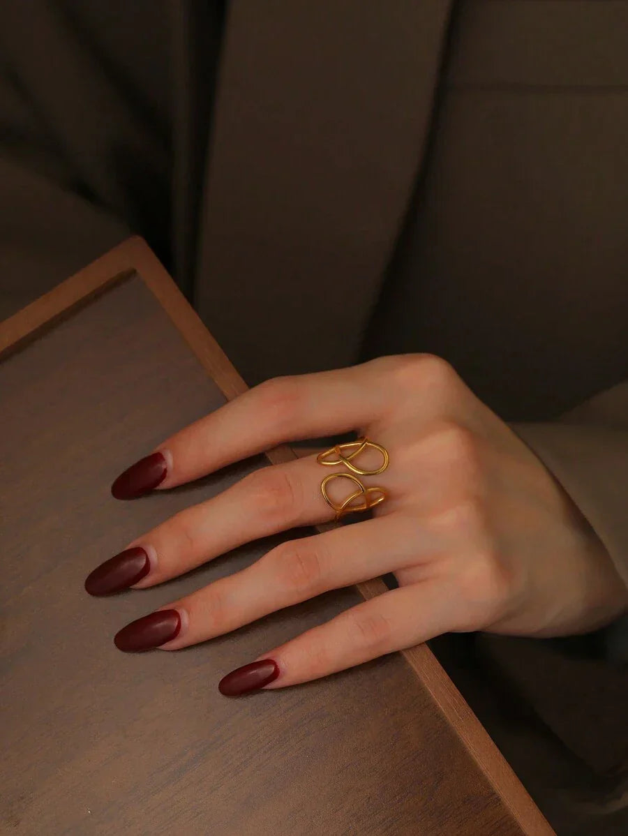 Buy SHEIN Fashionable Minimalist Style Stainless Steel Open Ring, Ins Design in Pakistan