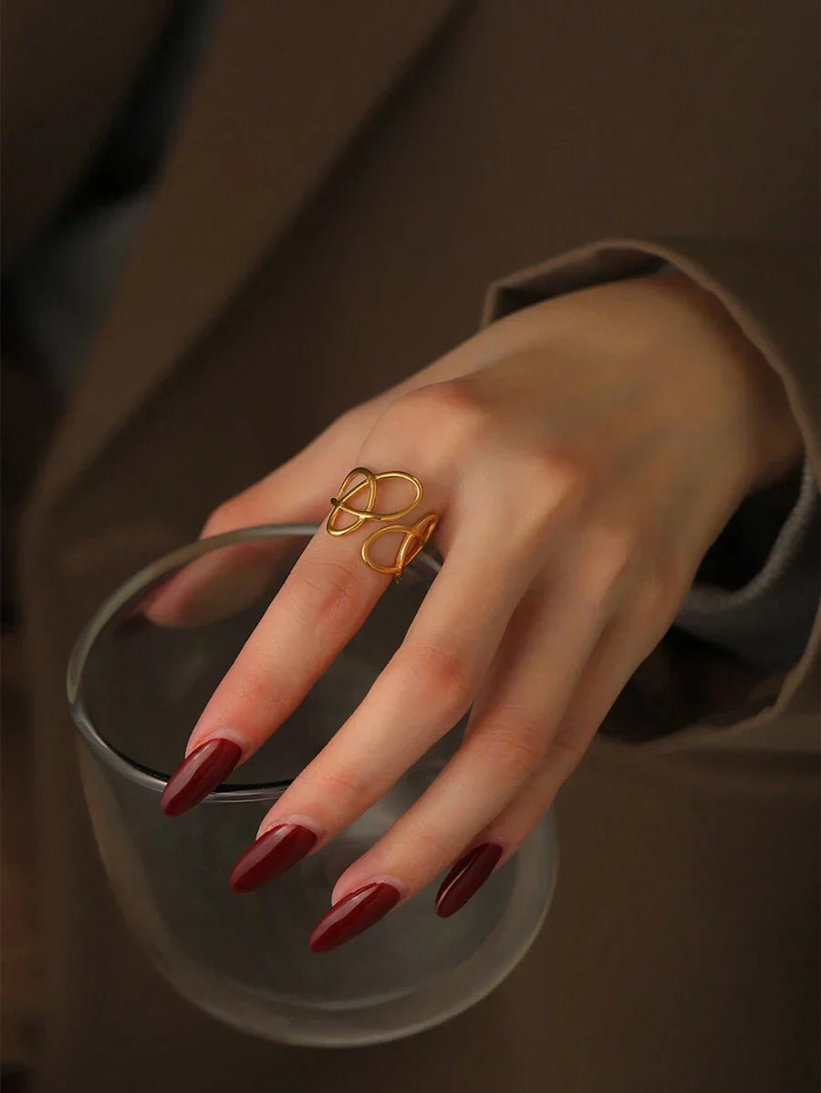 Buy SHEIN Fashionable Minimalist Style Stainless Steel Open Ring, Ins Design in Pakistan