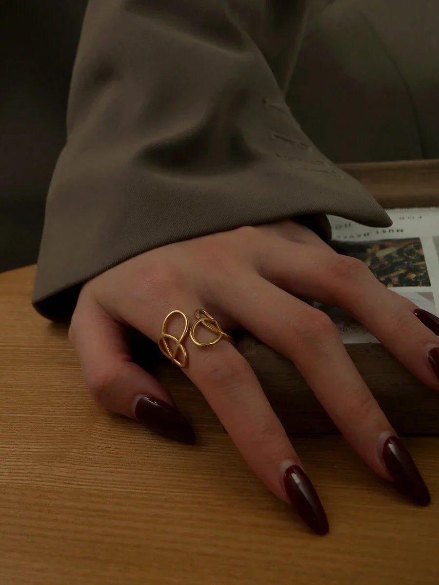 Buy SHEIN Fashionable Minimalist Style Stainless Steel Open Ring, Ins Design in Pakistan