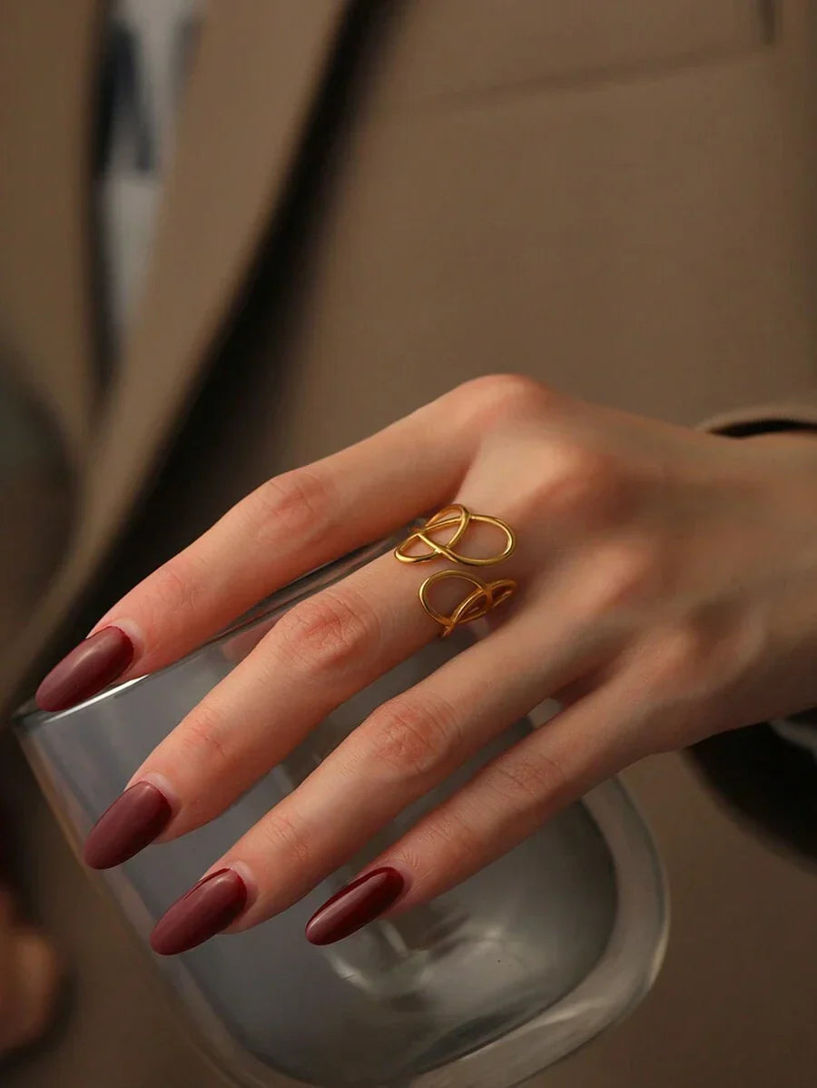 Buy SHEIN Fashionable Minimalist Style Stainless Steel Open Ring, Ins Design in Pakistan