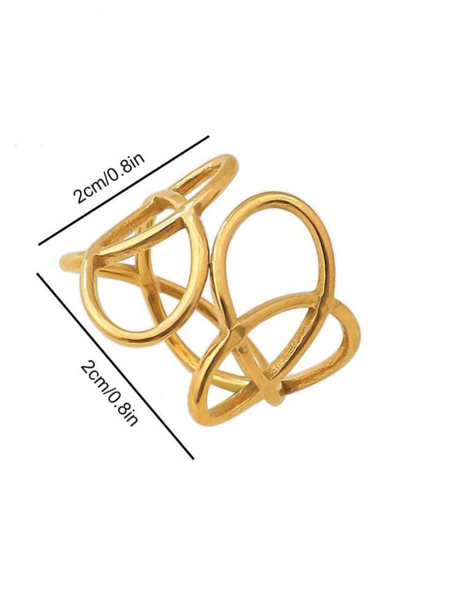 Buy SHEIN Fashionable Minimalist Style Stainless Steel Open Ring, Ins Design in Pakistan