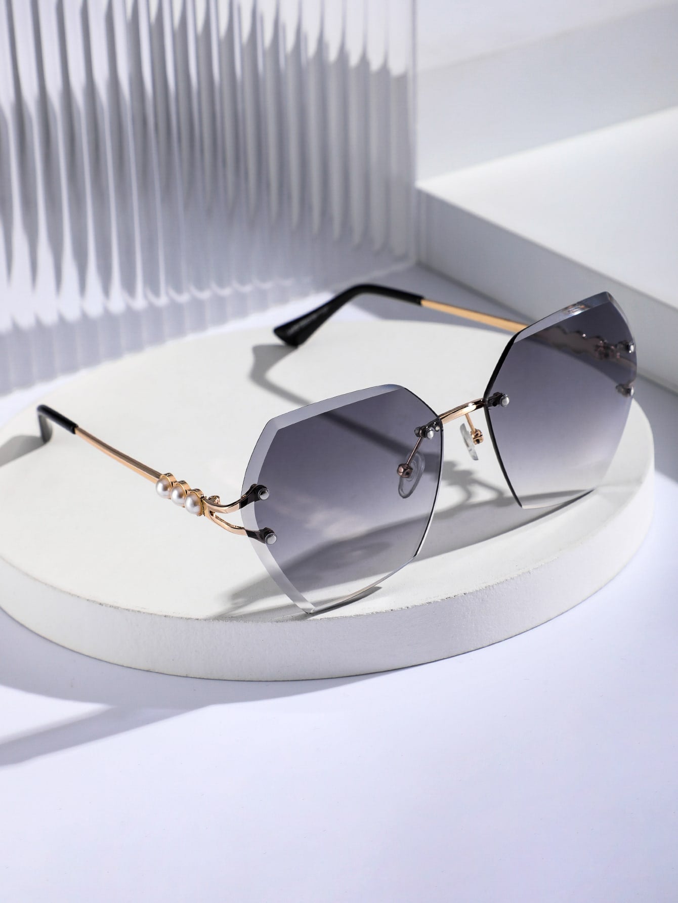 Buy SHEIN Faux Pearl Decor Rimless Fashion Glasses in Pakistan