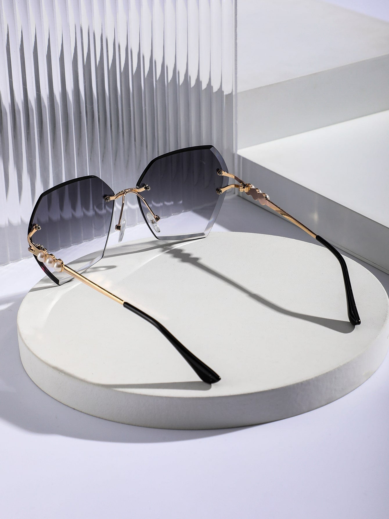 Buy SHEIN Faux Pearl Decor Rimless Fashion Glasses in Pakistan