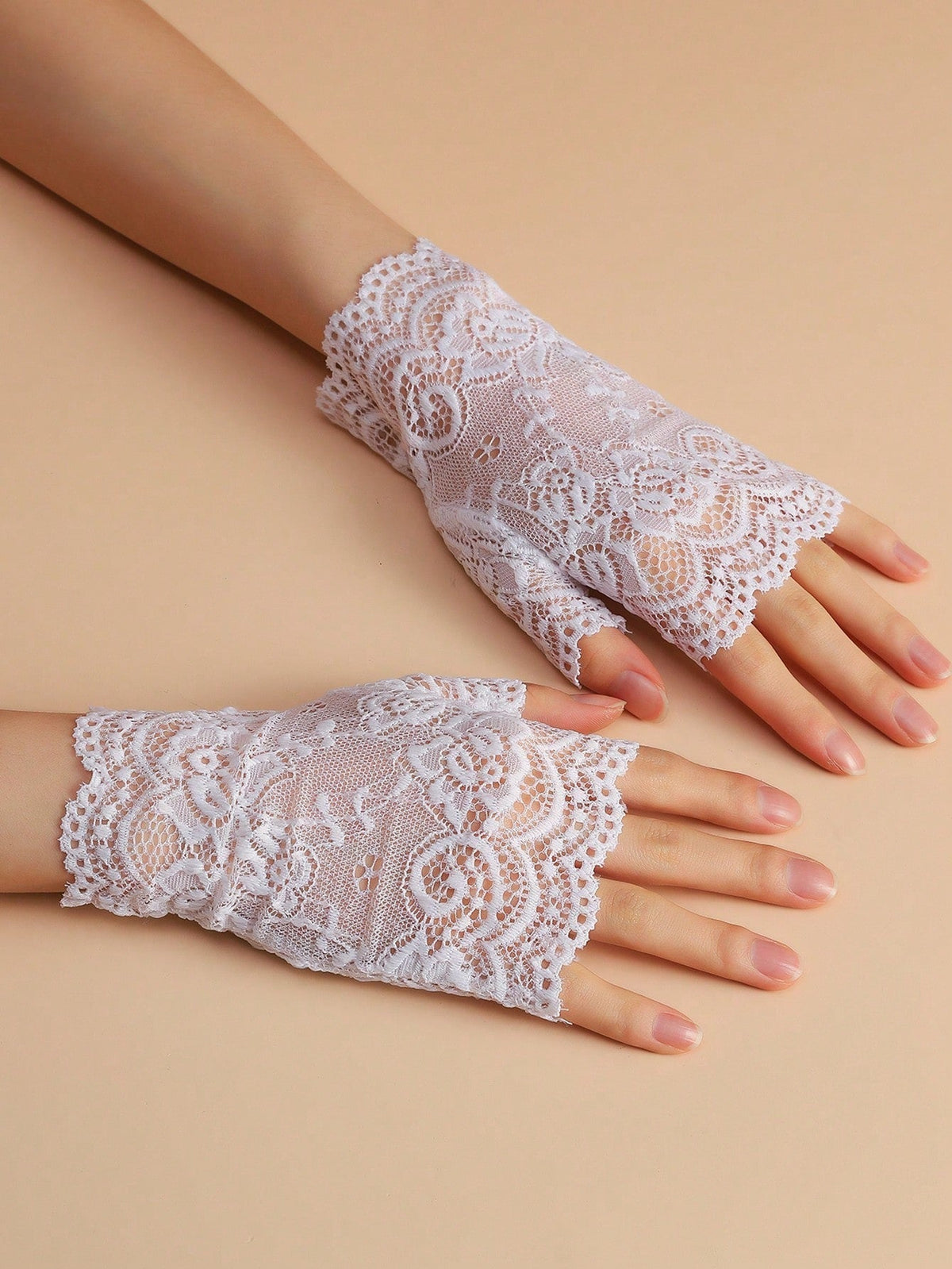 Buy SHEIN Floral Embroidered Fingerless Gloves in Pakistan