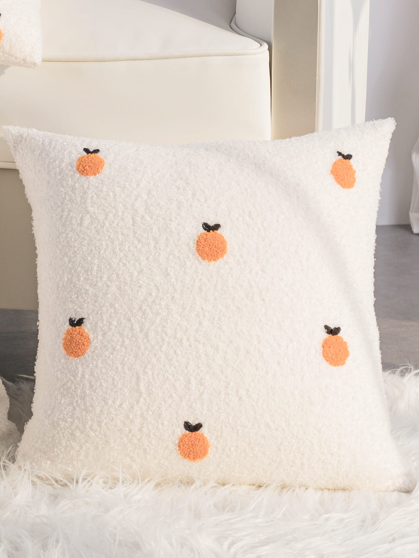 Buy SHEIN Fuzzy Fruit Embroidered Cushion Cover Without Filler, Plush Throw Pillow Cover, Pillow Insert Not Include, For Sofa, Living Room in Pakistan