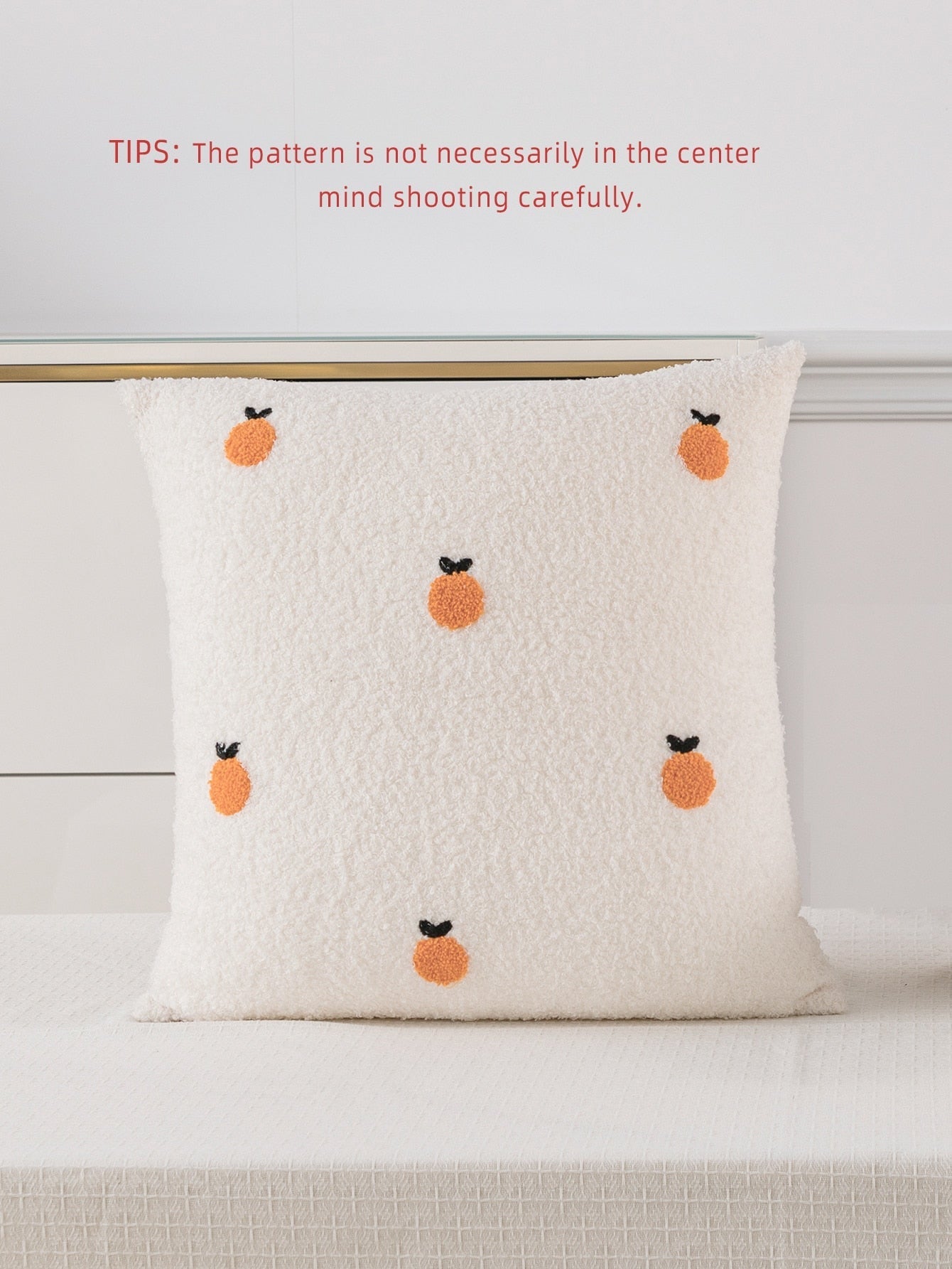 Buy SHEIN Fuzzy Fruit Embroidered Cushion Cover Without Filler, Plush Throw Pillow Cover, Pillow Insert Not Include, For Sofa, Living Room in Pakistan