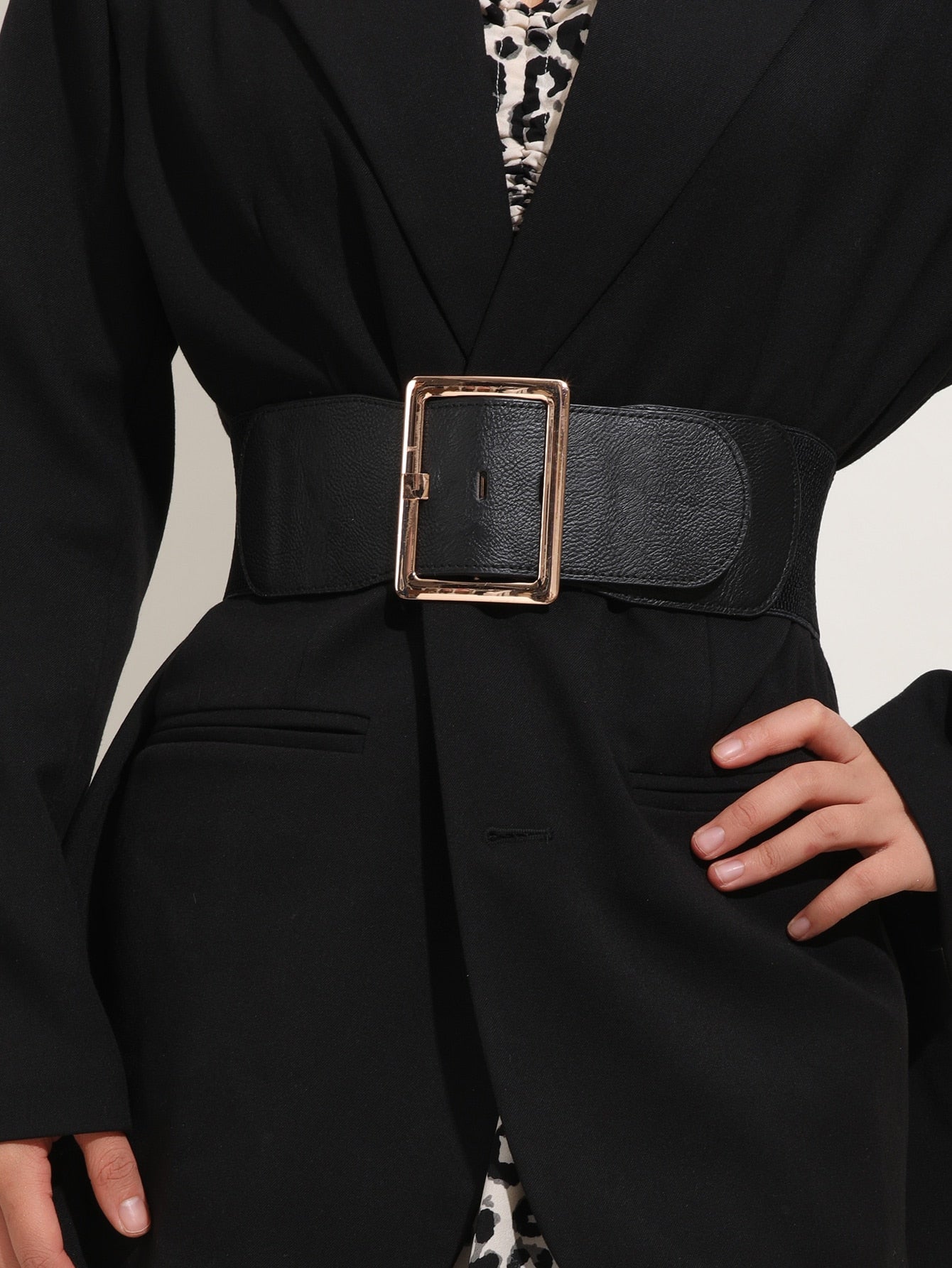 Buy SHEIN Geo Buckle Wide Belt in Pakistan