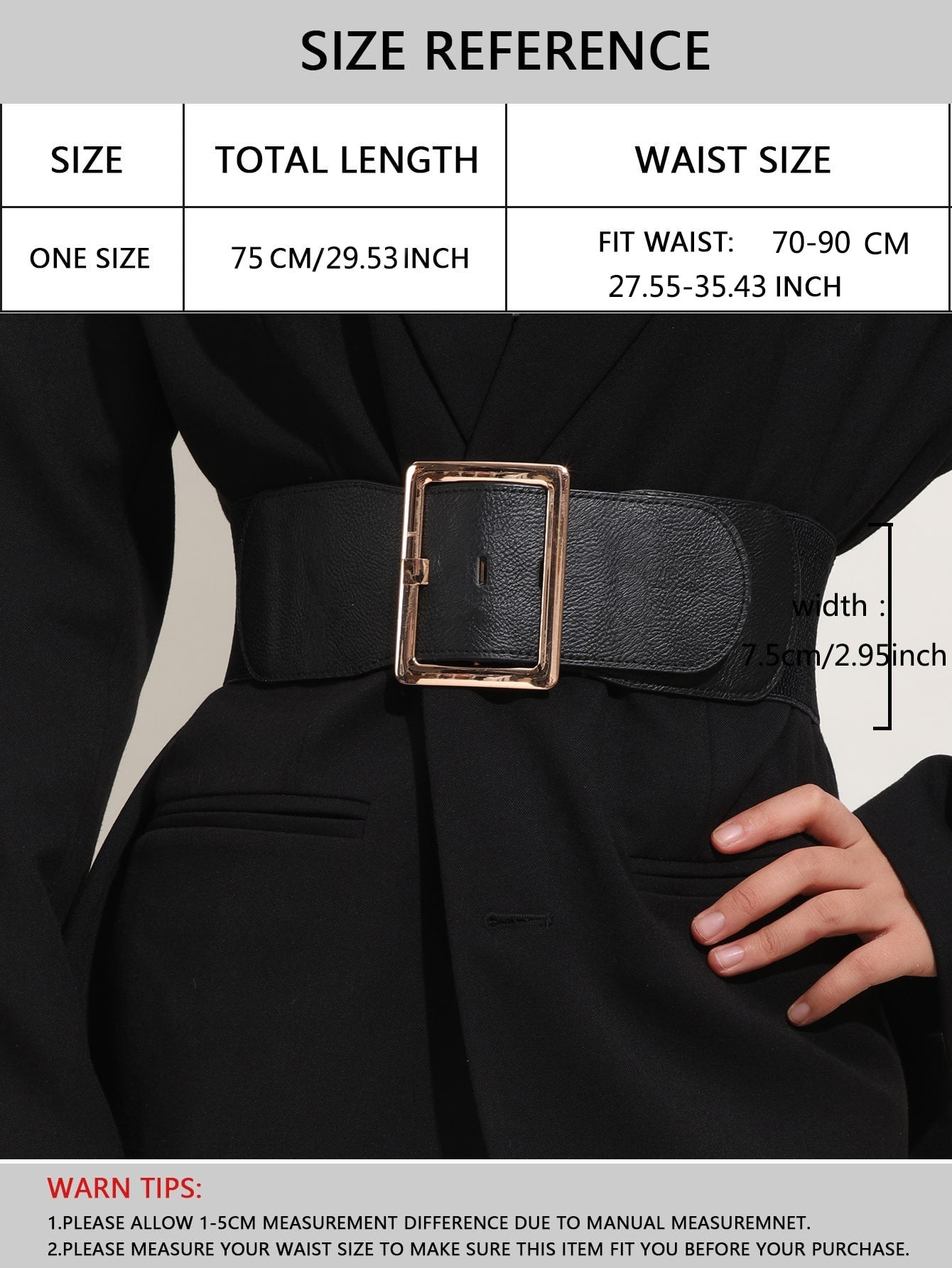 Buy SHEIN Geo Buckle Wide Belt in Pakistan