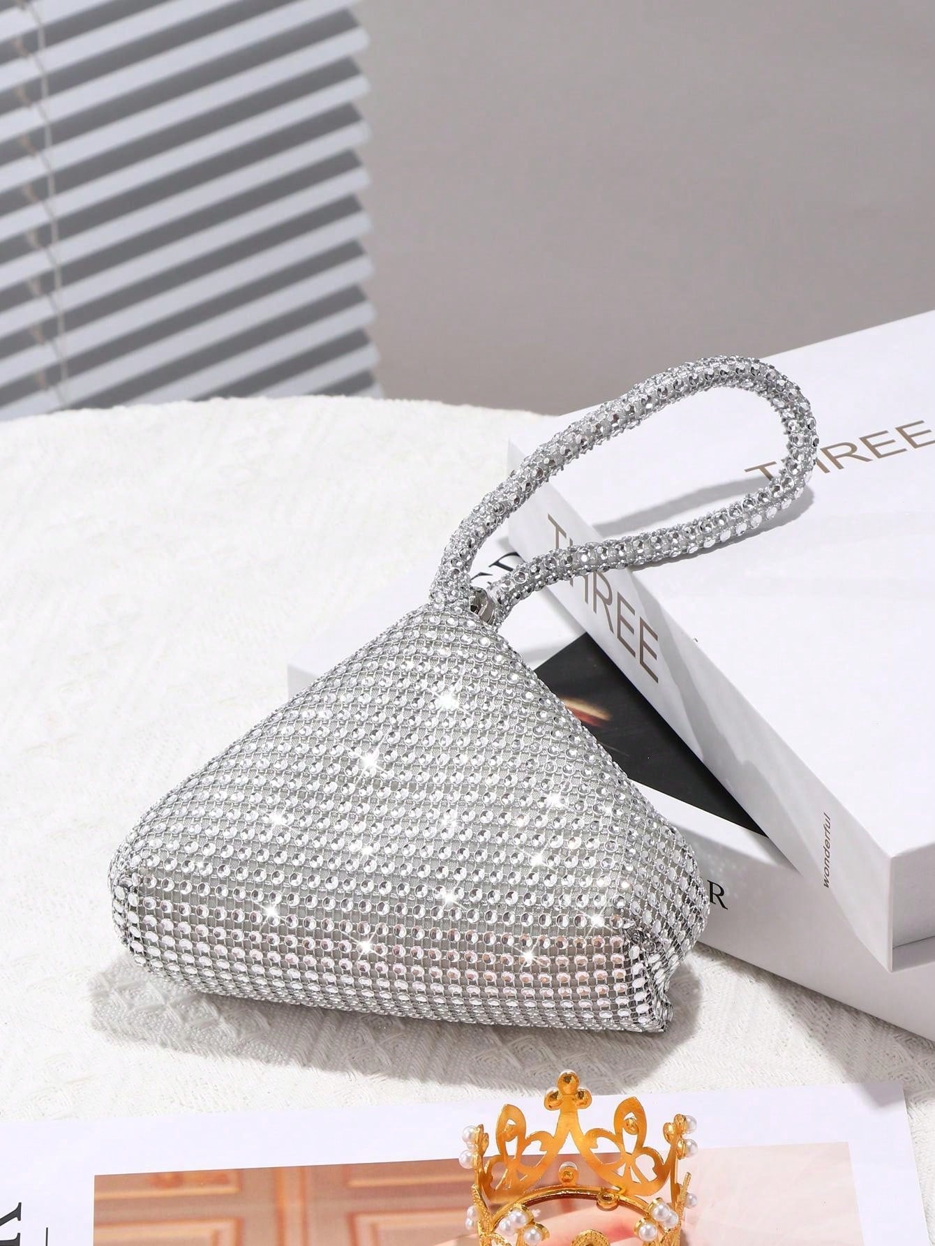 Buy SHEIN Glamorous Glitter Bling, Sequin, Luxury, Shiny Women's Mini Sparkling Rhinestone Clutch Bag in Pakistan