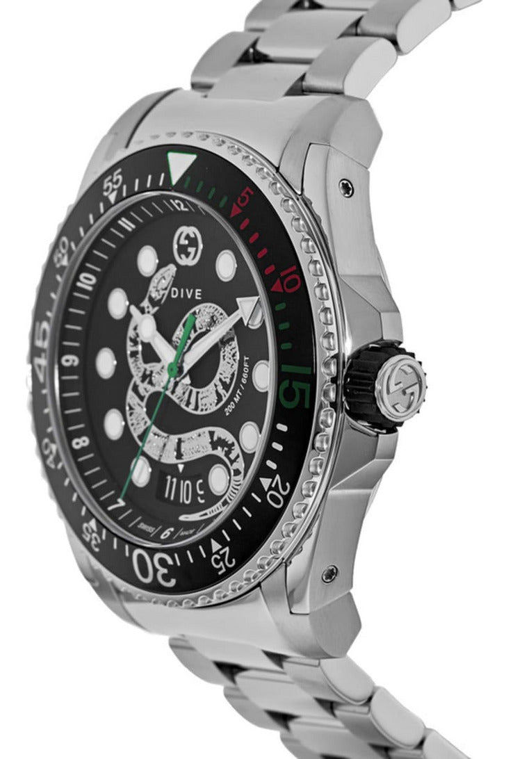 Buy Gucci Men's Swiss Made Quartz Stainless Steel Black Dial 45mm Watch YA136218 in Pakistan