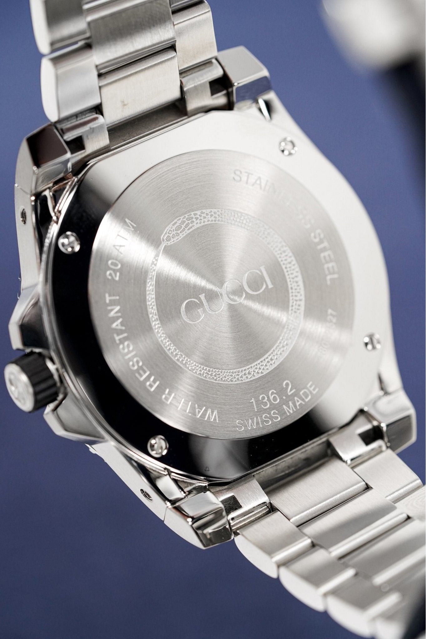 Buy Gucci Men's Swiss Made Quartz Stainless Steel Black Dial 45mm Watch YA136218 in Pakistan