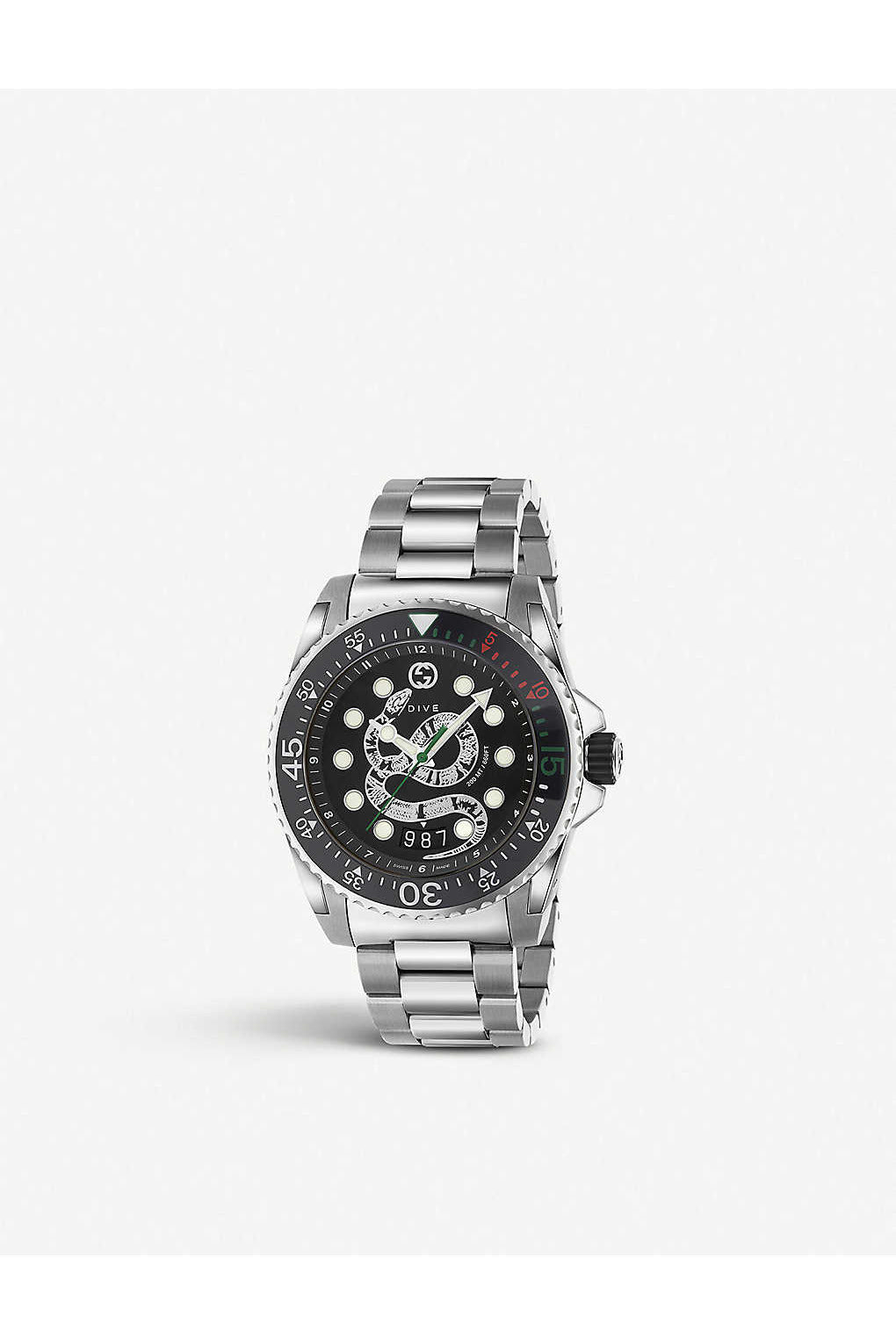 Buy Gucci Men's Swiss Made Quartz Stainless Steel Black Dial 45mm Watch YA136218 in Pakistan