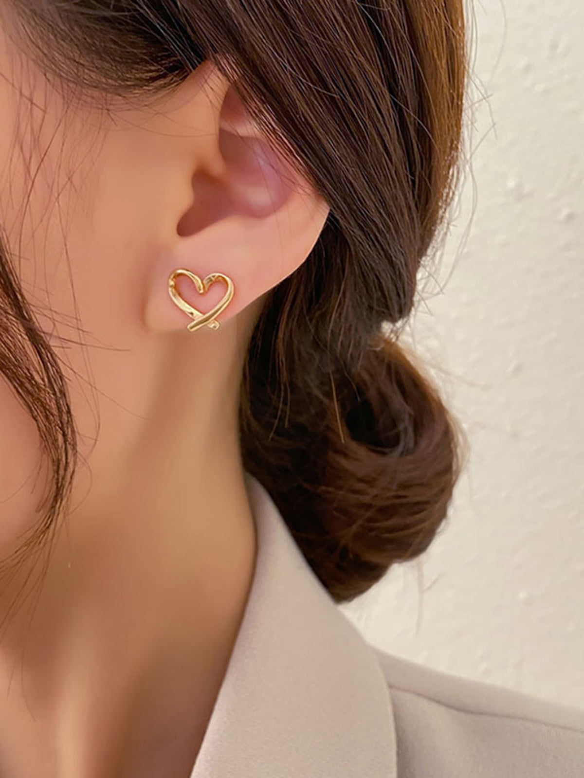 Buy SHEIN Heart Design Stud Earrings in Pakistan