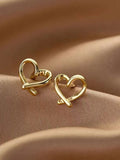 Buy SHEIN Heart Design Stud Earrings in Pakistan