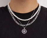 Buy Orb & Gravel Layered Disc Unisex Chain Set in Pakistan