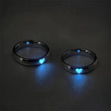Buy Orb & Gravel Glow In Dark Heart Ring - Blue in Pakistan