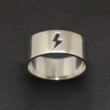 Buy Orb & Gravel Bolt Silver Thick Ring - Size 9 US in Pakistan