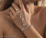 Buy Orb & Gravel Charm Connected Ring And Bracelet in Pakistan