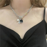 Buy Orb & Gravel Stainless Steel Black Heart Pearl Chain in Pakistan