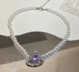 Buy Orb & Gravel Saturn Purple Gem Pearls Necklace in Pakistan