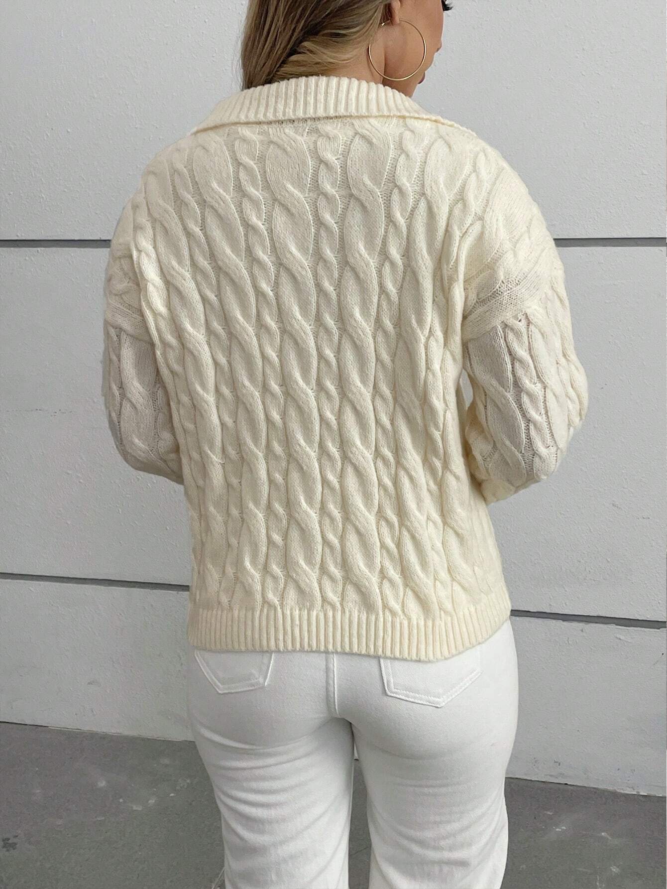 Buy SHEIN INAWLY Women's Solid Color Hooded Casual Long Sleeve Pullover Sweater in Pakistan