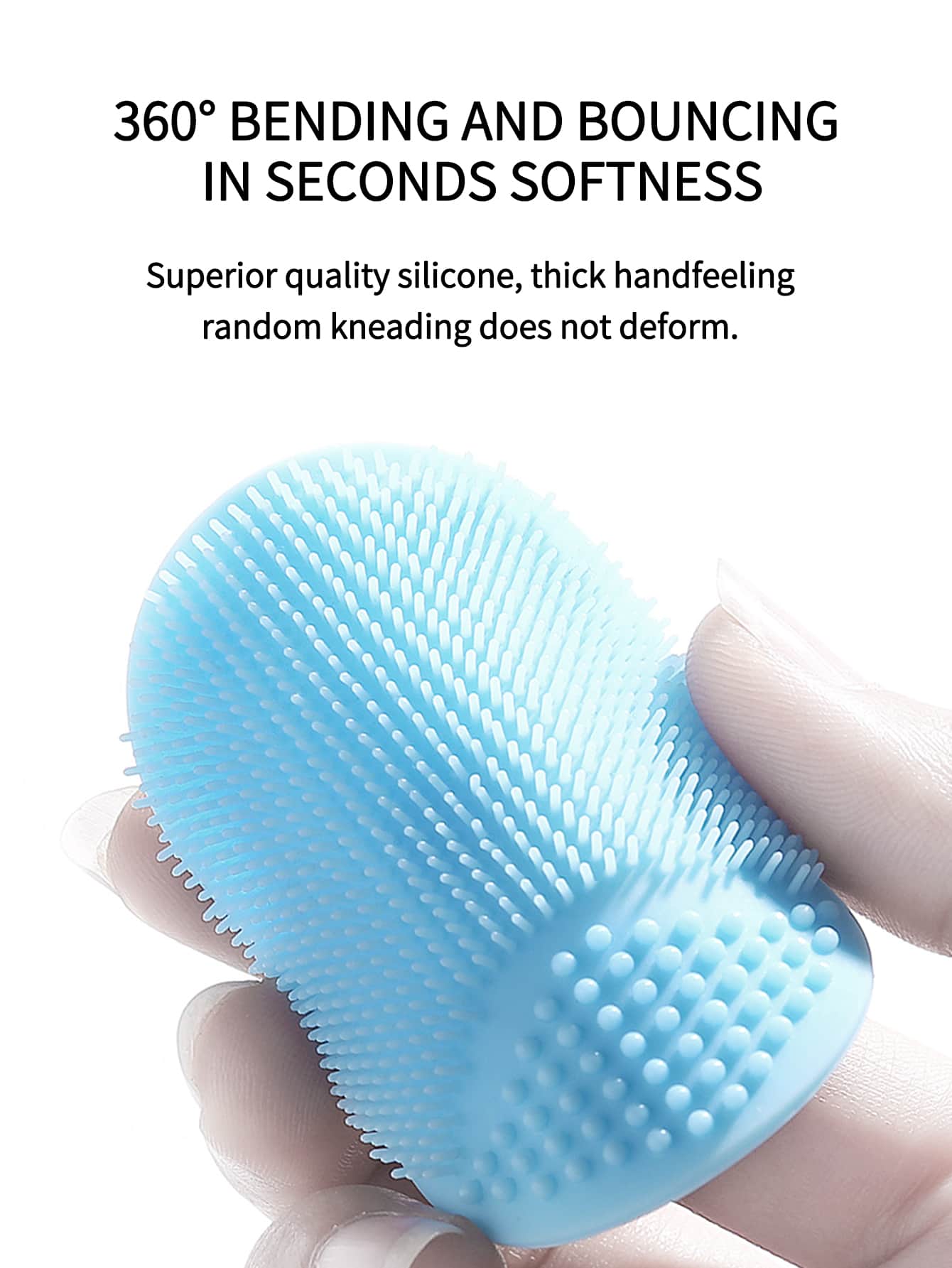 Buy SHEIN KUNT 3Pcs/4Pcs Baby Pink + Yellow + Blue Silicone Hair Washing Brush, Soft Small Size Skin Safe Bathing Brush in Pakistan