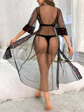Buy SHEIN Lace Lips Embellished Sexy Mesh Women's Robe in Pakistan