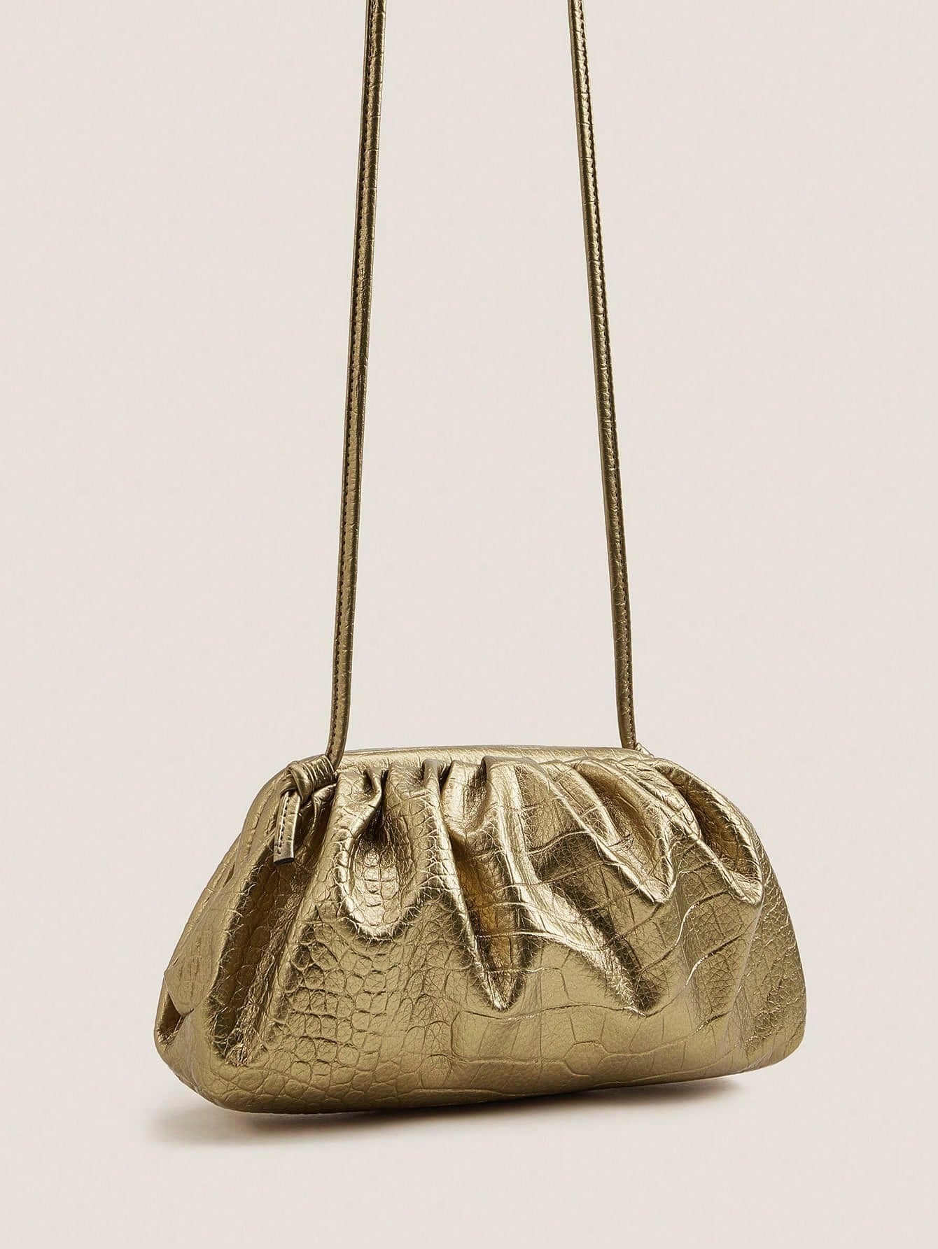 Buy SHEIN Croc Embossed Ruched Clutch Bag, Mothers Day Gift For Mom in Pakistan