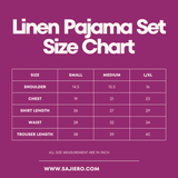 Buy Galaxy Boski Linen Printed Pajama with Scrunchie - Love Rose in Pakistan