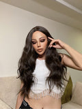 Buy SHEIN Long Wavy Wig for Women 24inch Dark brown Wig Middle Part Wig Natural Looking Hair Replacement Wig for Daily Party Use in Pakistan