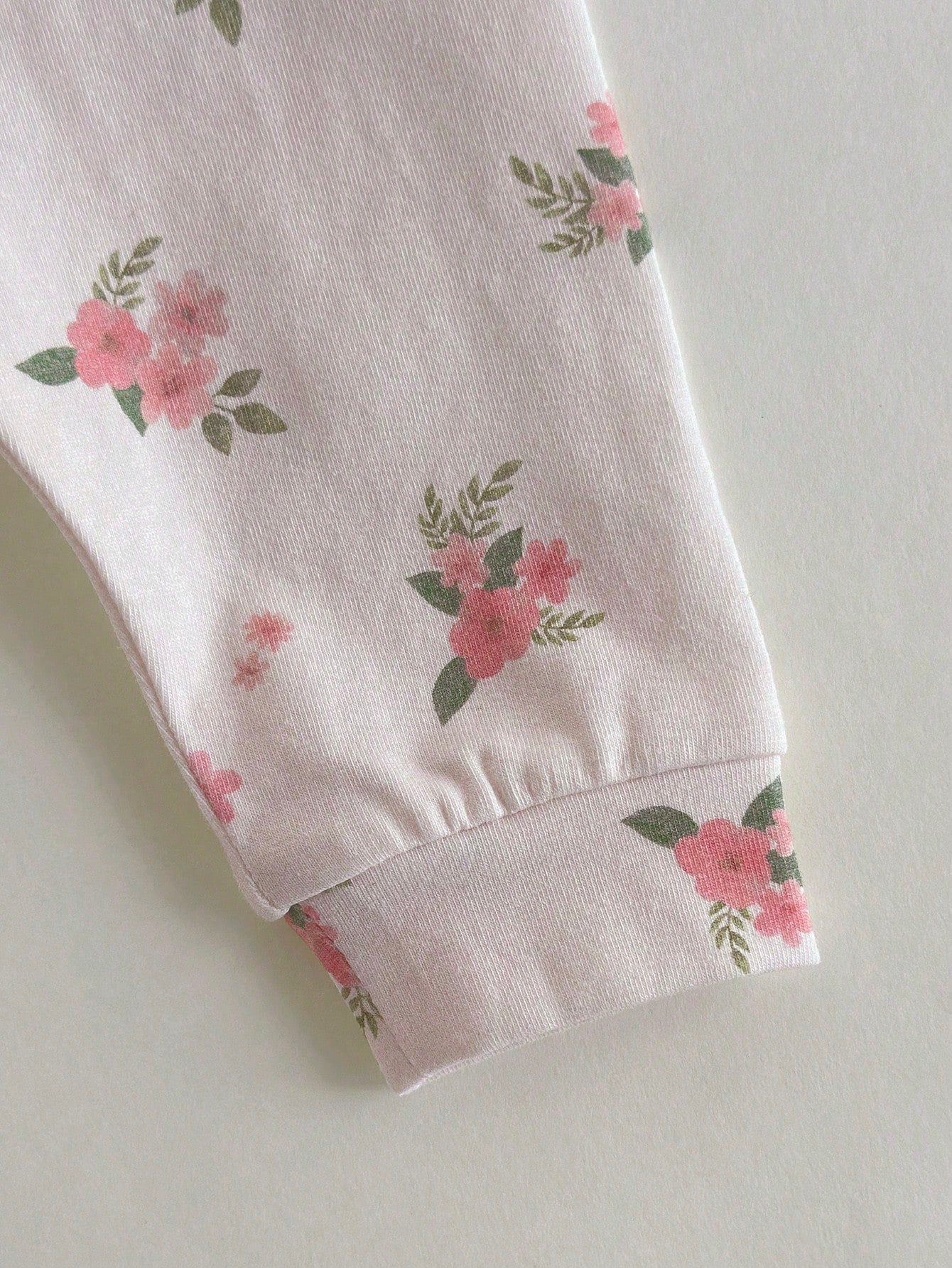 Buy SHEIN Loomiva Newborn Baby Floral Print Soft Knitted Crew Neck Short Sleeve Romper With Elastic Waist Pants 2Pcs Set in Pakistan