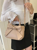 Buy SHEIN Luxurious Bow Decor Handbag Double Handle Small Faux Leather Crossbody Bag in Pakistan