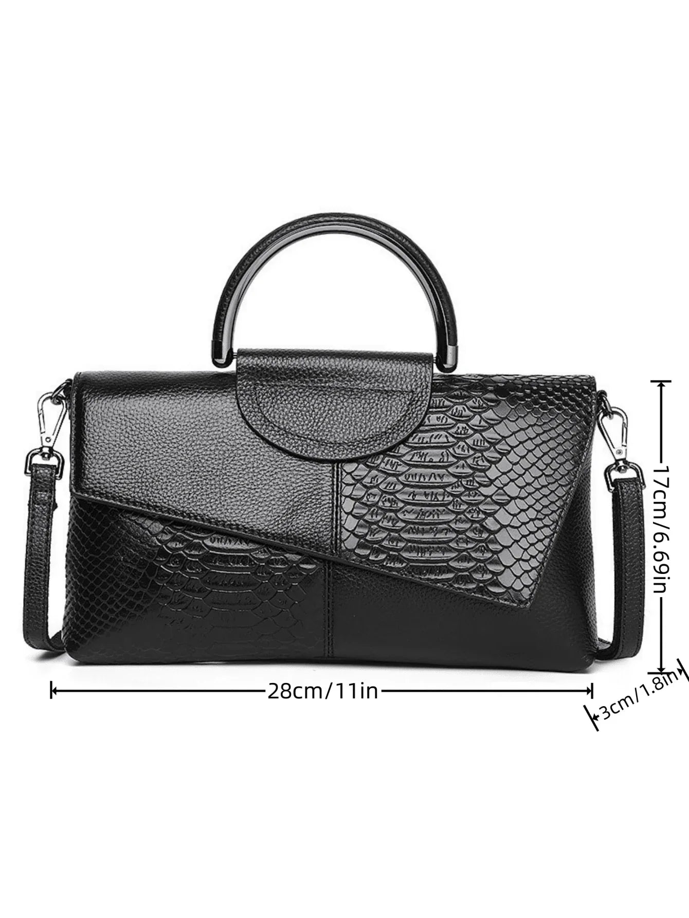 Buy SHEIN Luxury Crocodile Pattern Pu Leather Crossbody Bag in Pakistan