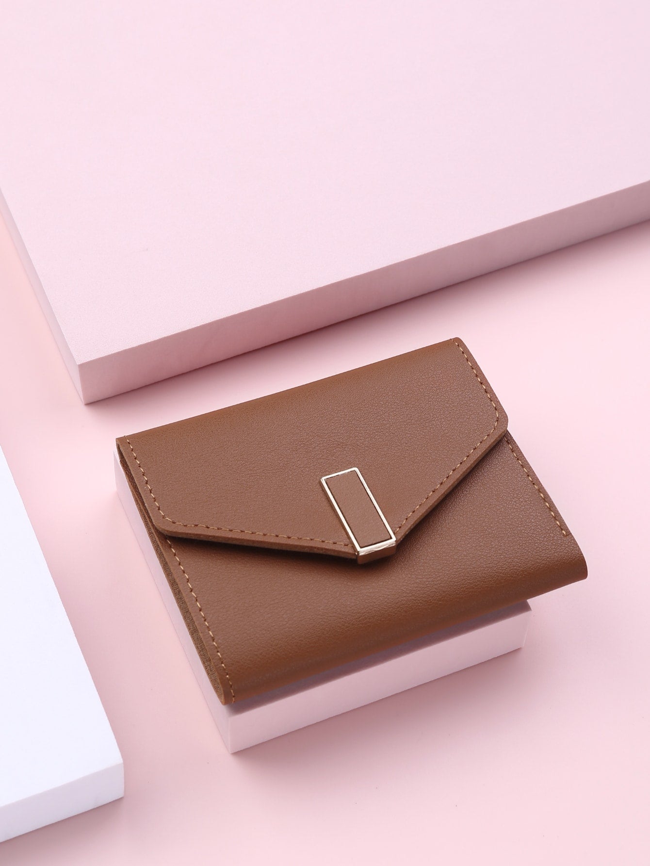 Buy SHEIN Metal Decor Fold Small Wallet Credit Card Small Purse ID Window Bi-Fold Women Wallet in Pakistan