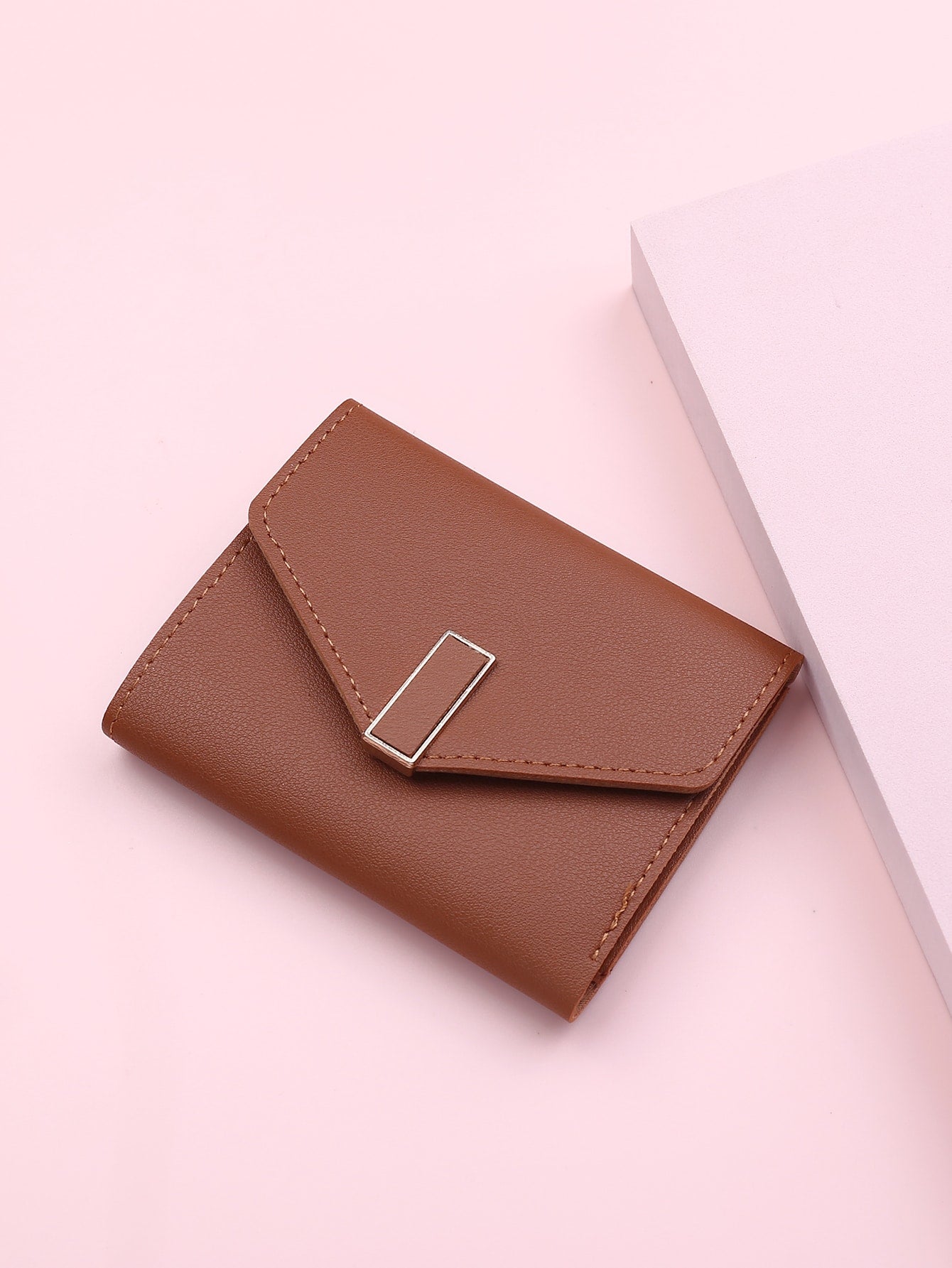 Buy SHEIN Metal Decor Fold Small Wallet Credit Card Small Purse ID Window Bi-Fold Women Wallet in Pakistan