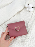 Buy SHEIN Metal Heart Small Wallet Coin Pocket Small Purse Bifold Women Wallet Mini Lightweight Minimalist Fashion Modern in Pakistan